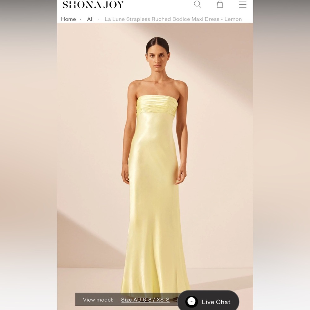 Shona Joy La Lune Strapless Ruched Bodice Maxi Dress